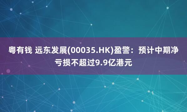 粤有钱 远东发展(00035.HK)盈警：预计中期净亏损不超过9.9亿港元