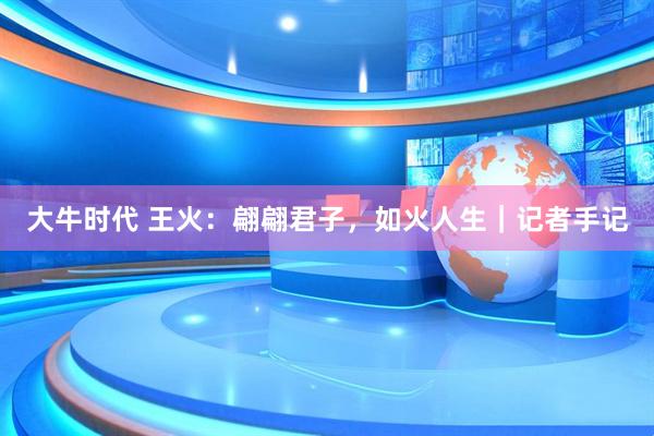 大牛时代 王火：翩翩君子，如火人生｜记者手记