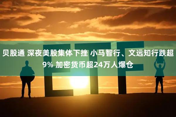 贝股通 深夜美股集体下挫 小马智行、文远知行跌超9% 加密货币超24万人爆仓